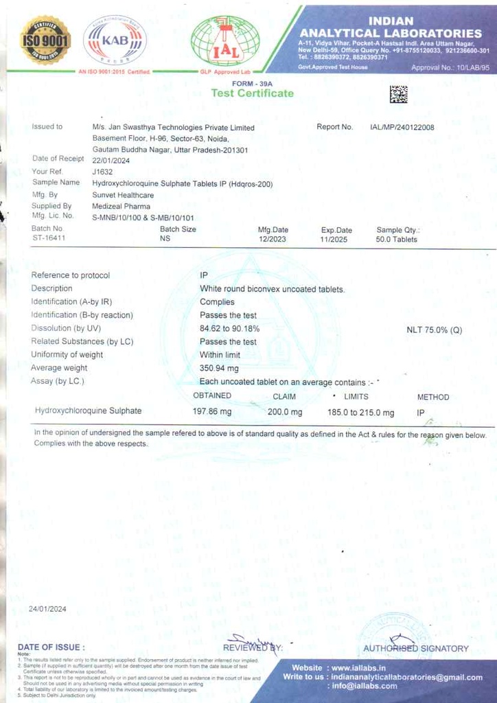Hydroxychloroquine 200 mg