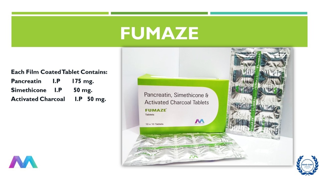 Pancreatin 175mg + Activated Charcoal 50mg + Simethicone 50mg