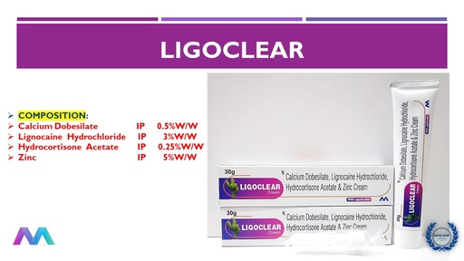 Calcium Dobesilate 0.5% w/w + Lignocaine Hydrochloride 3% w/w + Hydrocortisone Acetate 0.25% w/w + Zinc 5% w/w | Cream