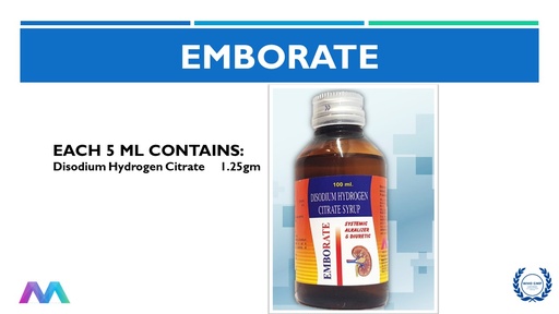 Disodium Hydrogen Citrate (Alkalyser) 1.25 gm per 5 ml | Syrup 
