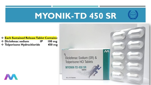 Diclofenac 100 mg + Tolperisone 450 mg 