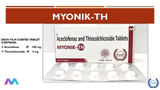 Aceclofenac 100 mg + Thiocolchicoside 4 mg