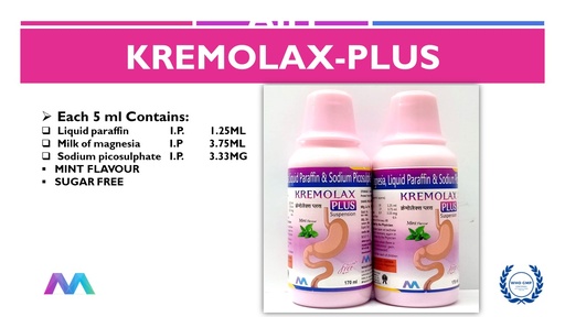 Light Liquid Paraffin 1.25 ml + Magnesium Hydroxide 3.75 ml + Sodium Picosulfate 3.33 mg / 5 ml