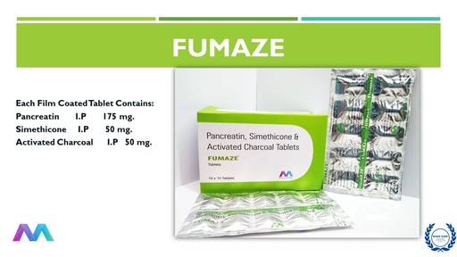 Pancreatin 175mg + Activated Charcoal 50mg + Simethicone 50mg