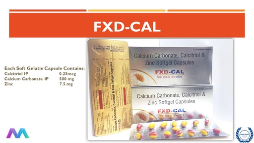 Calcium Carbonate 500mg + Calcitriol 0.25mcg + Zinc 7.5mg